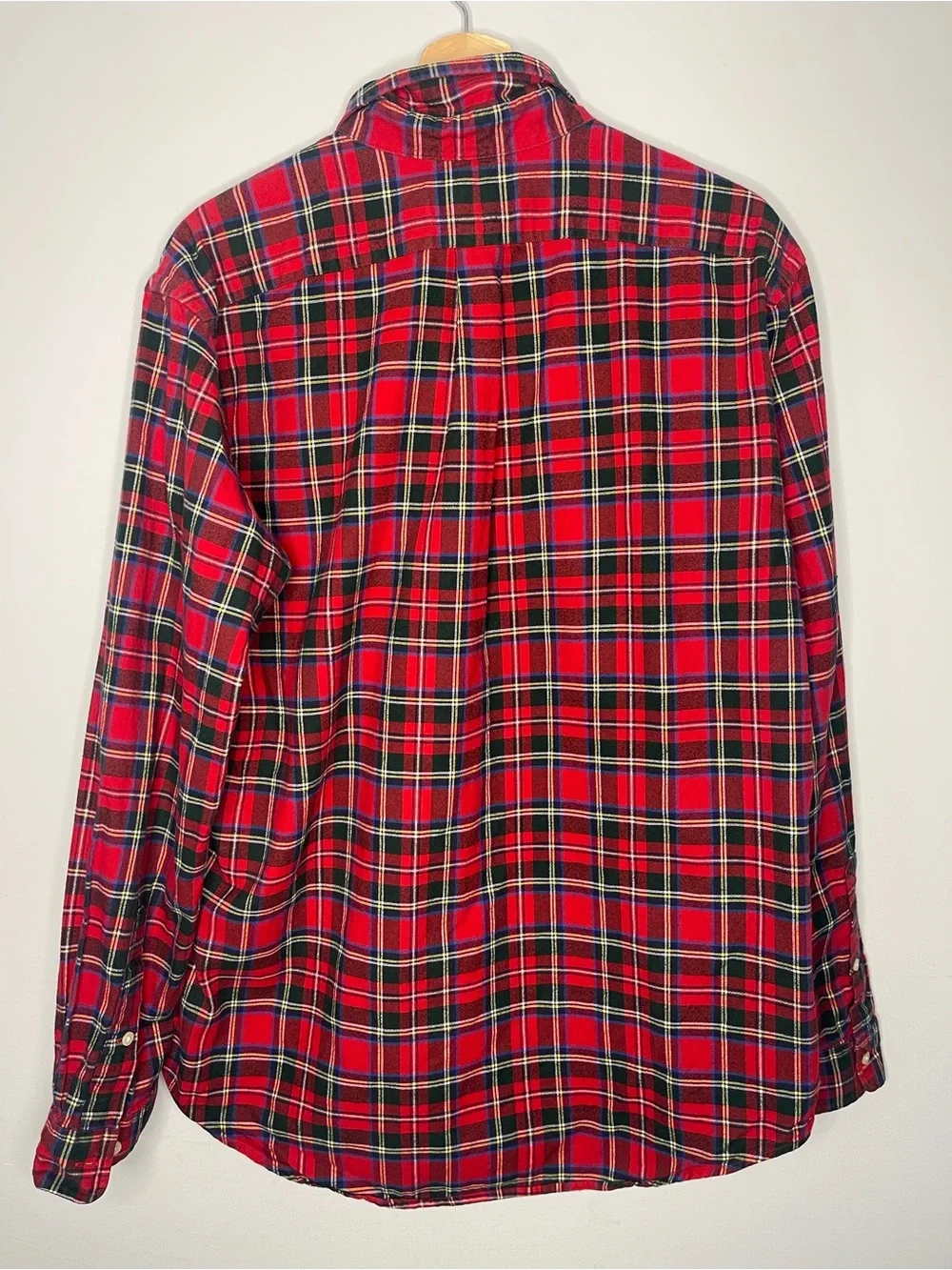 Polo by Ralph Lauren Red Plaid custom fit Button-Down Shirt large LG‎